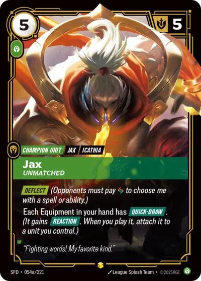 Jax, Unmatched 054a/221
