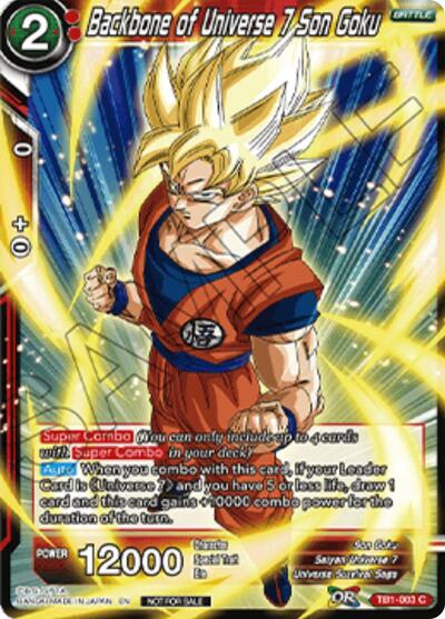 Backbone of Universe 7 Son Goku TB1-003
