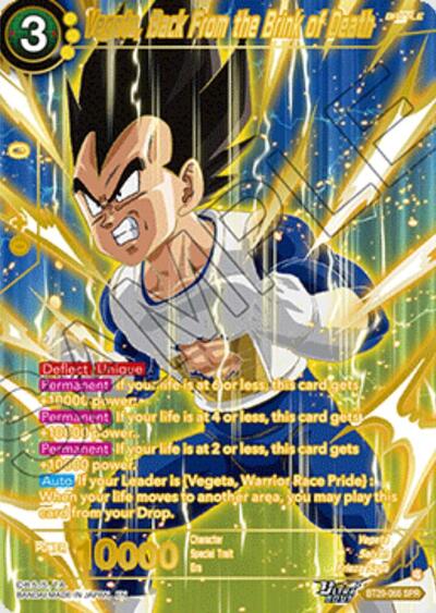 Vegeta, Back From the Brink of Death BT29-065