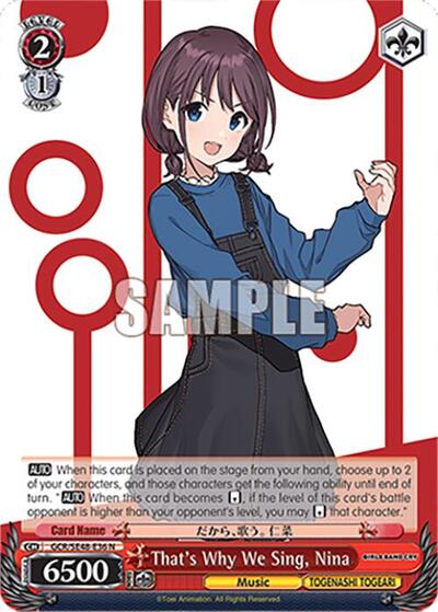 That's Why We Sing, Nina GCR/SE48-E36 N