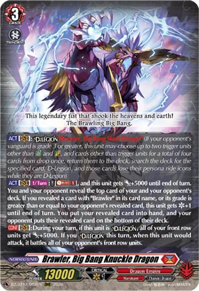 Brawler, Big Bang Knuckle Dragon [D-Format] DZ-BT12/002EN