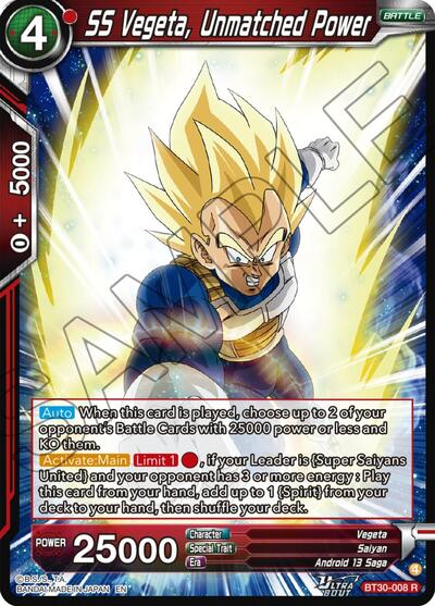 SS Vegeta, Unmatched Power BT30-008