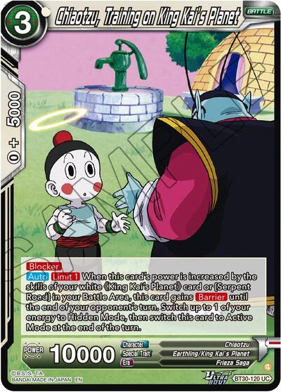 Chiaotzu, Training on King Kai's Planet BT30-120