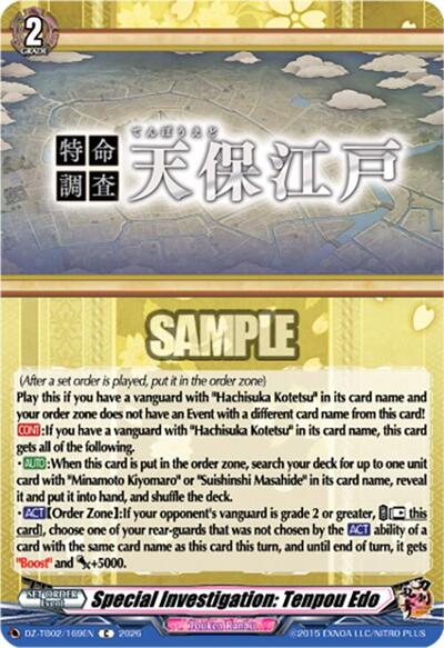 Special Investigation: Tenpou Edo [D-Format] DZ-TB02/169EN