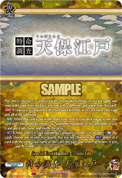 Special Investigation: Tenpou Edo [D-Format] DZ-TB02/TRR163EN
