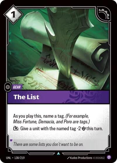 The List 138/219