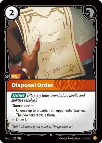 Disposal Order 103/219