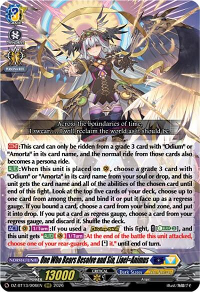 One Who Bears Resolve and Sin, Liael=Animus [D-Format] DZ-BT13/006EN