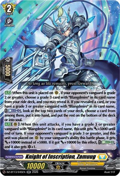 Knight of Inscription, Zamuug [D-Format] DZ-BT13/045EN