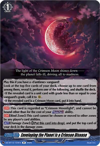 Enveloping the Planet is a Crimson Disease [D-Format] DZ-BT13/104EN