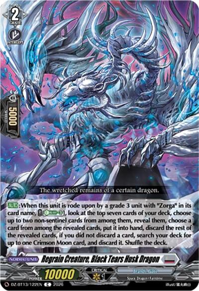 Regrain Creature, Black Tears Husk Dragon [D-Format] DZ-BT13/122EN