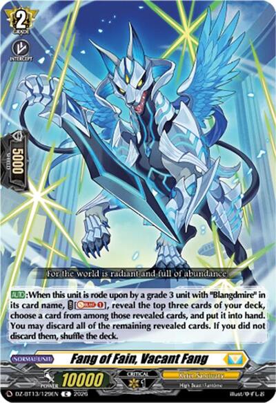 Fang of Fain, Vacant Fang [D-Format] DZ-BT13/129EN