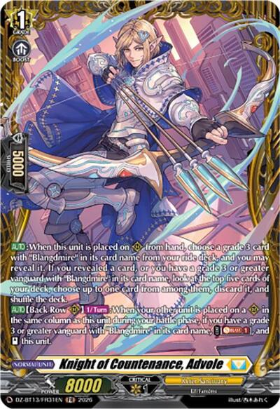 Knight of Countenance, Advole [D-Format] DZ-BT13/FR31EN