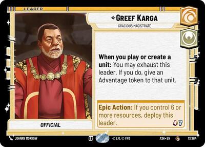Greef Karga, Gracious Magistrate — Ashes of the Empire: Extras: Hyperspace
