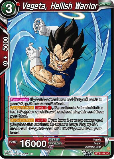 Vegeta, Hellish Warrior BT31-012