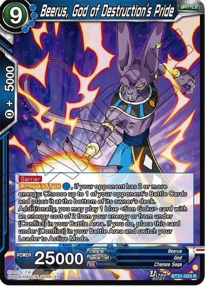 Beerus, God of Destruction's Pride BT31-033