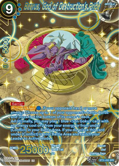 Beerus, God of Destruction's Pride BT31-033
