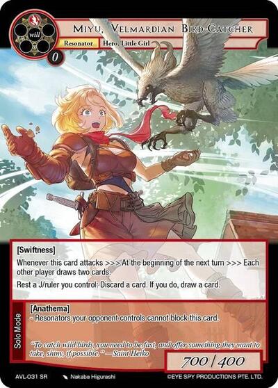 Miyu, Velmardian Bird-Catcher 