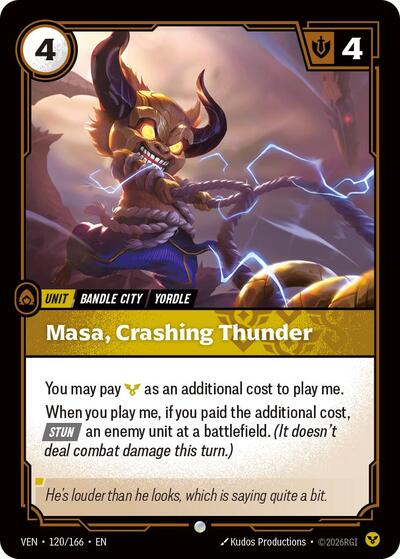 Masa, Crashing Thunder 120/166