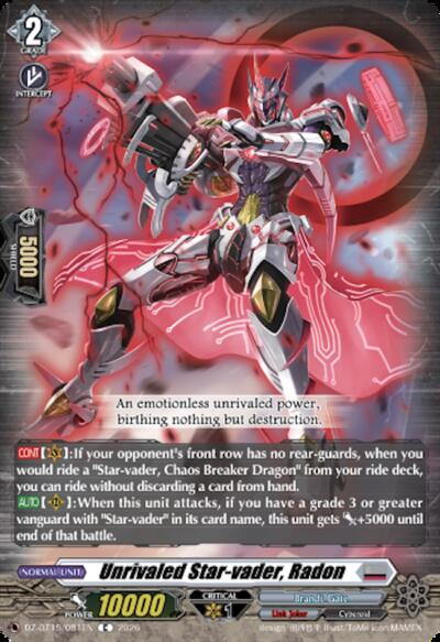 Unrivaled Star-vader, Radon [D-Format] DZ-BT15/081EN