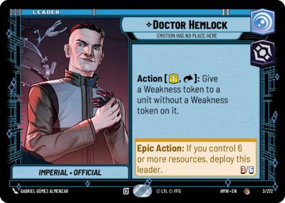 Doctor Hemlock, Emotion Has No Place Here 