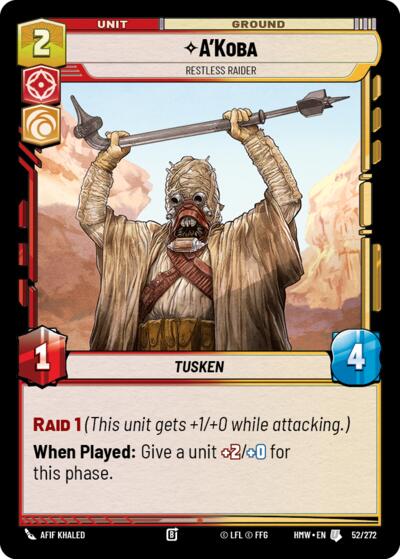 A'Koba, Restless Raider 