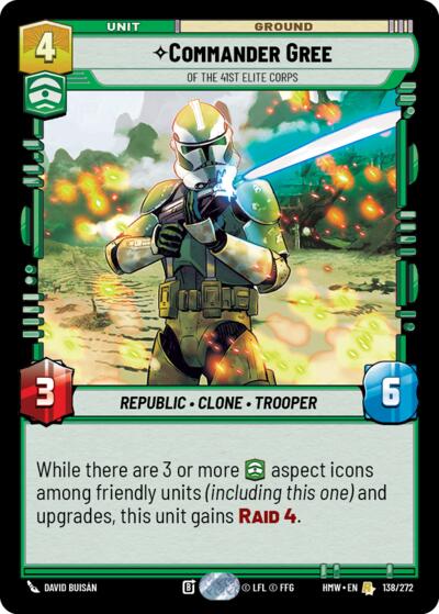 Commander Gree, Of the 41st Elite Corps 